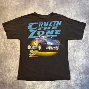 Vintage AutoZone‎ Get In The Zone Cruzin The Zone Hot Rod T-Shirt Mens Large